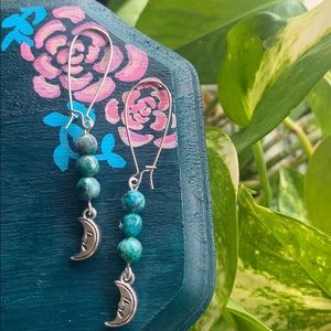🌸2 for $24🌸 Teal Moon Dangle Charm Earrings
